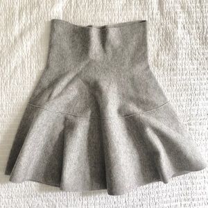 New Zara grey knit wool skater flare skirt dress